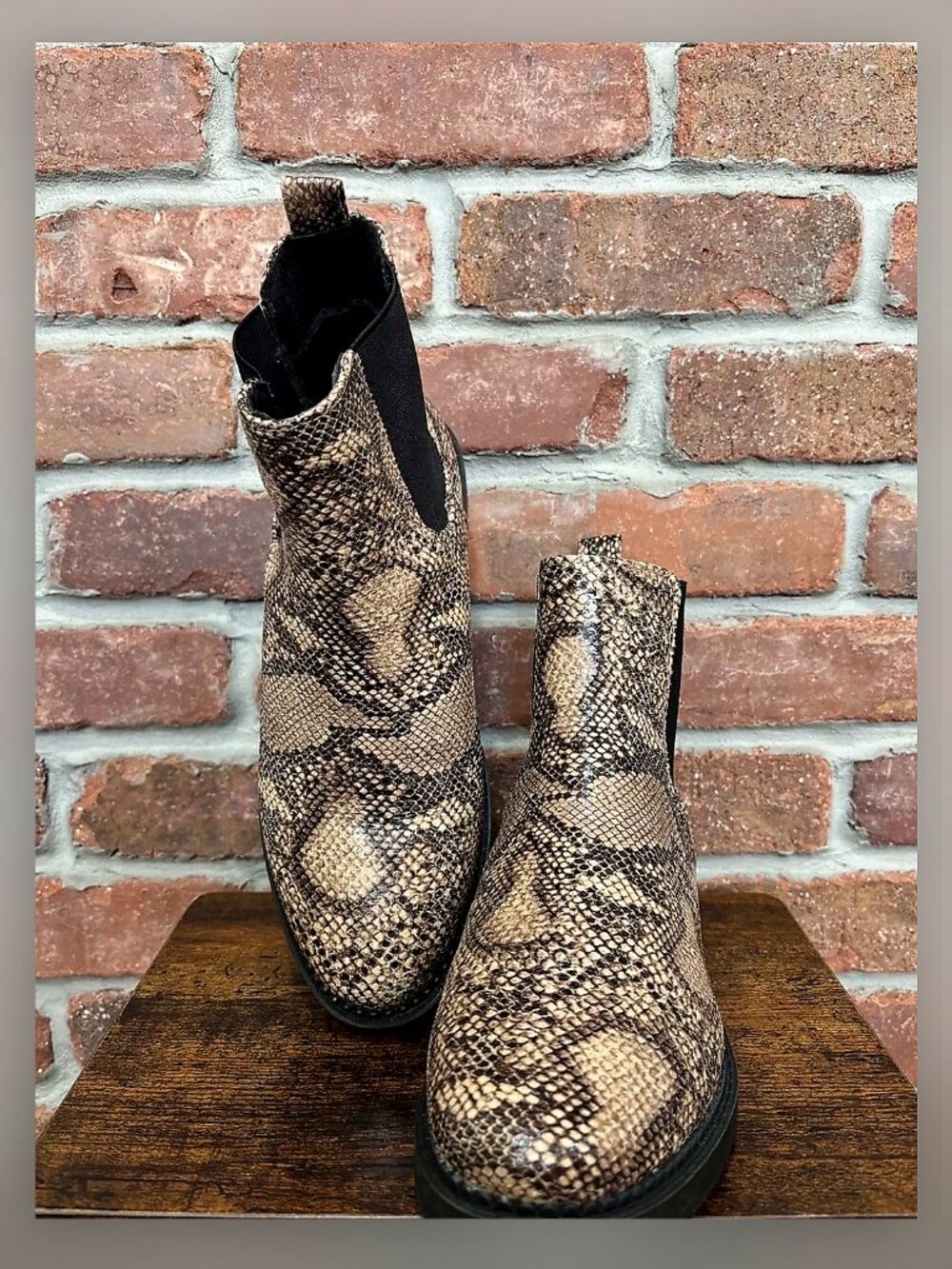Asos Chelsea Faux Snake Boots Ankle Bootie